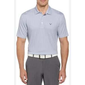 Callaway Performance Mens Golf Polo Blue/ Gray/ White Patterned Small